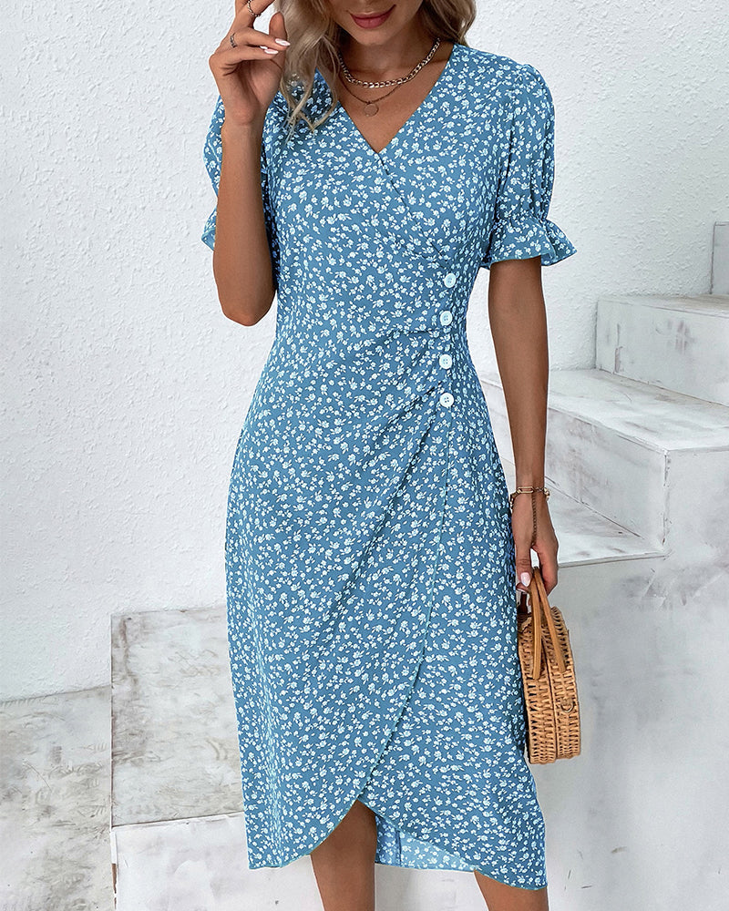 Ellaine - Floral Tummy Covering Summer Dress