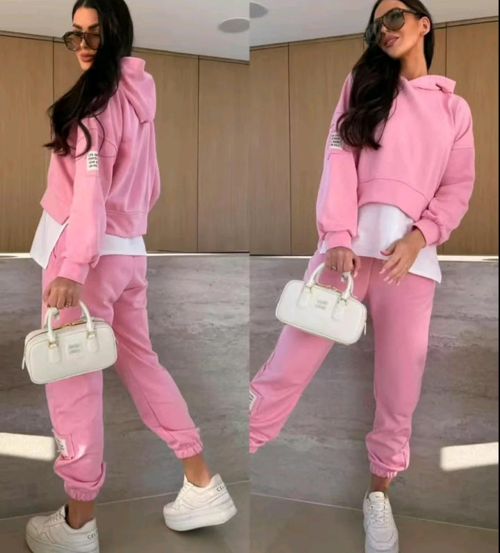 MIRELITHYN – HAZEL-HOODED CASUAL SWEAT SHIRT SET