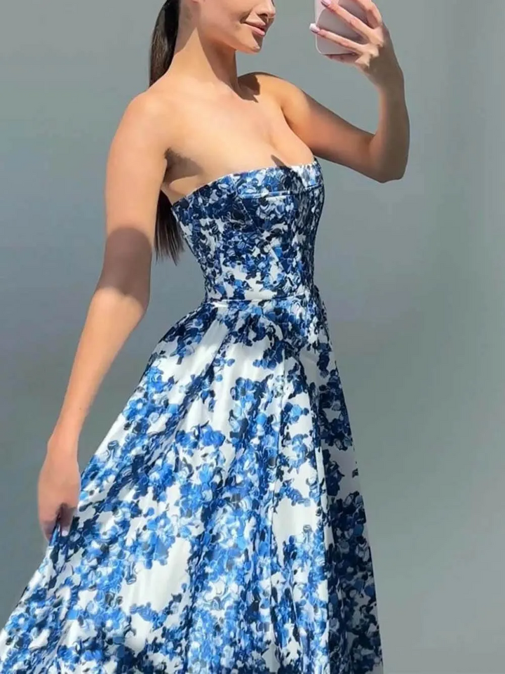 Ruby - Elegant Sleeveless 3D Tailored Long Evening Gown