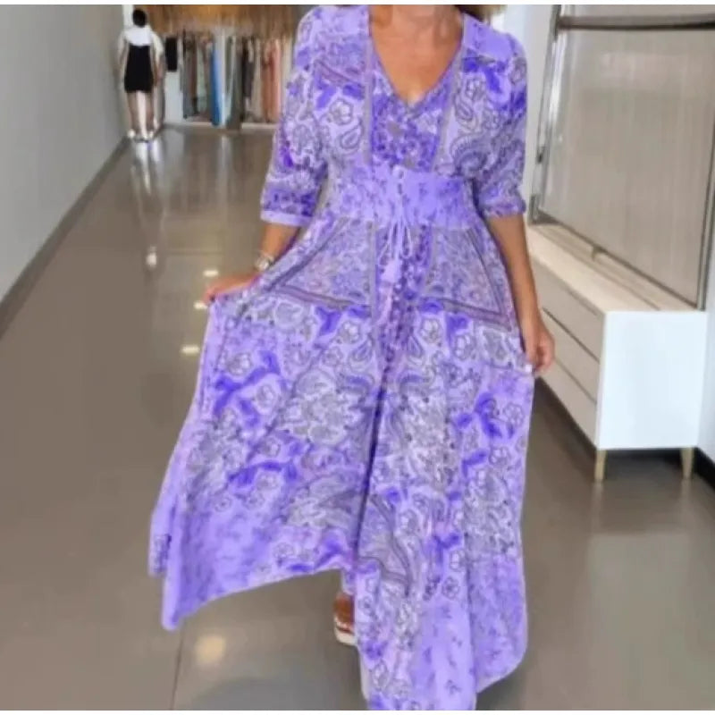BlossomMuse™ – Elegant Floral Print Dress