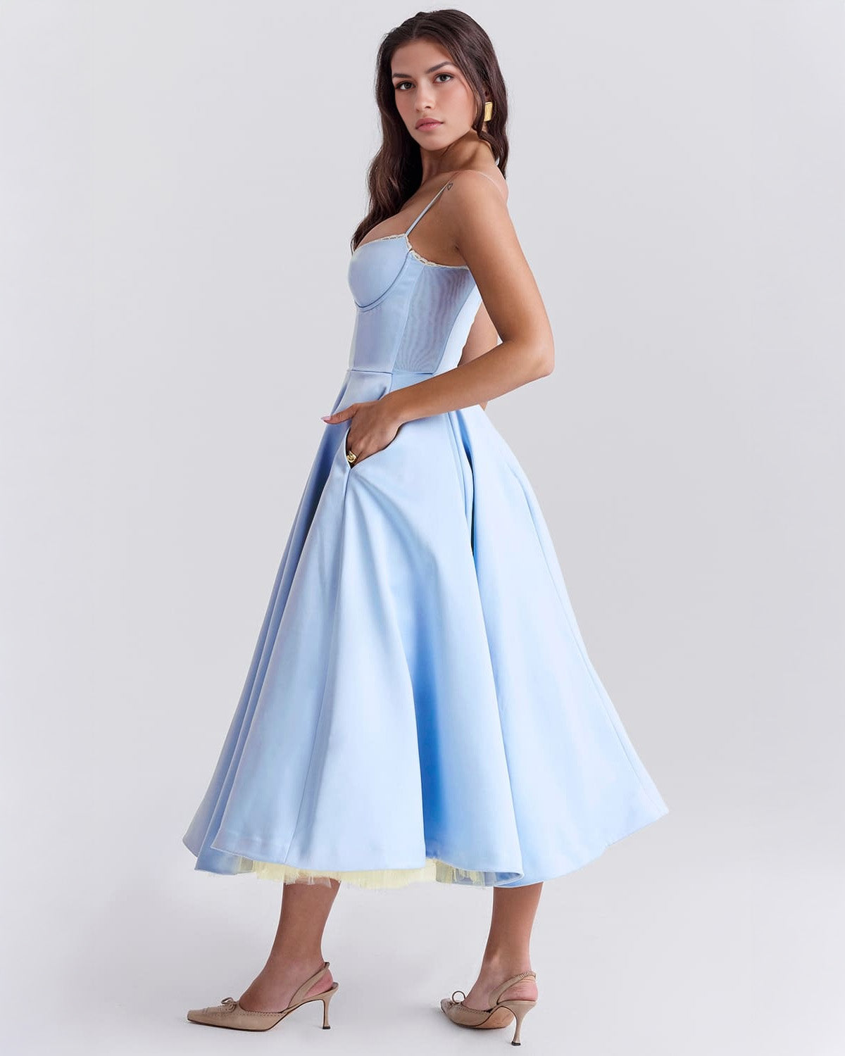 Vestido midi Selene elegante y sofisticado