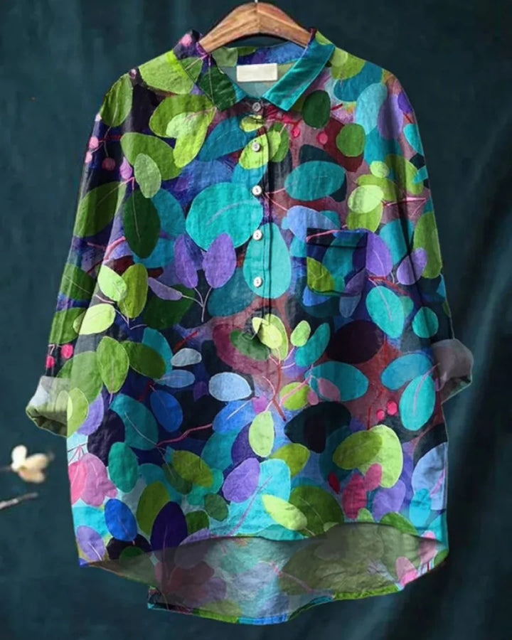 Floral Button-Down Shirt – Lightweight Elegant Top for Casual & Smart Everyday Styling