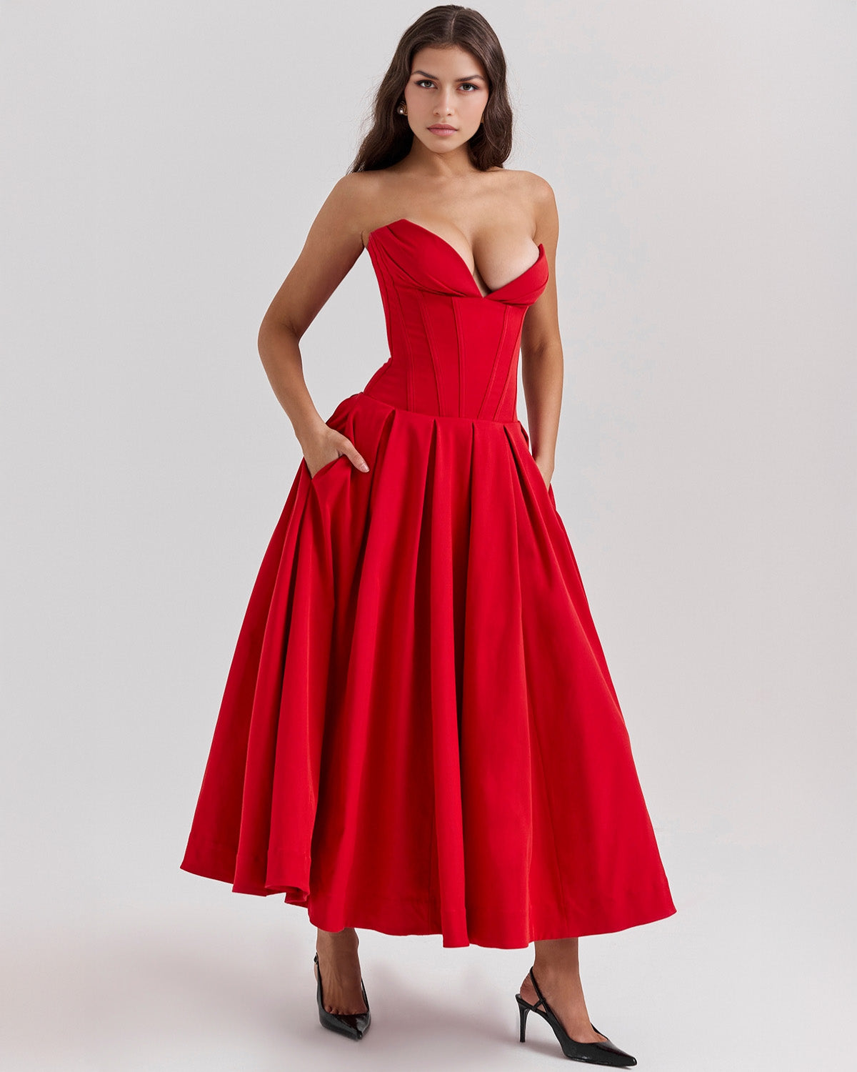 Elegant Amalfi Midi-Kleid für stilvollen Auftritt