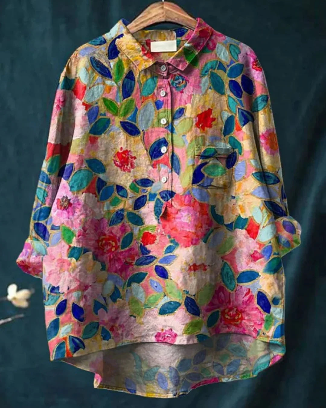 Floral Button-Down Shirt – Lightweight Elegant Top for Casual & Smart Everyday Styling