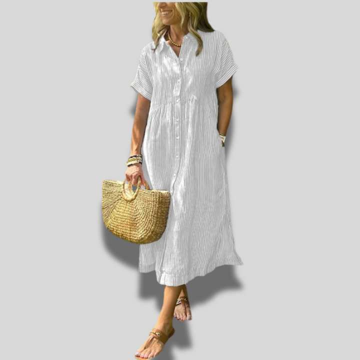 Esaline | Casual Striped Midi Dress