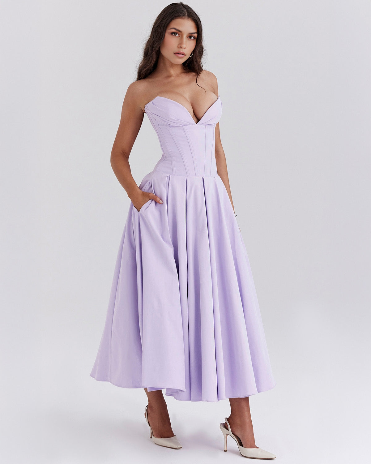 Elegant Amalfi Midi-Kleid für stilvollen Auftritt