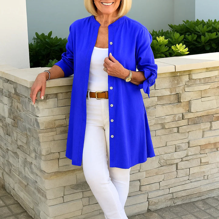 Bow Sleeve Elegant Blouse – Lightweight Button-Up Shirt for Refined Everyday & Work Styling