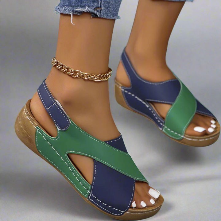 COLORBLOCK SLINGBACK SANDALS