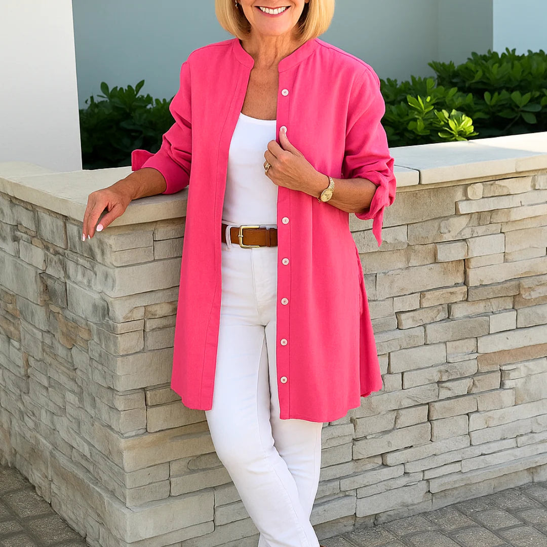 Bow Sleeve Elegant Blouse – Lightweight Button-Up Shirt for Refined Everyday & Work Styling