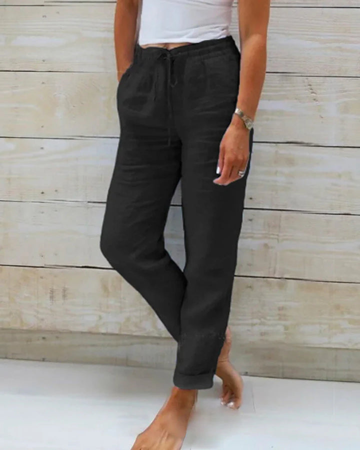 Cotton Linen Tailored Trousers – Luxe Lightweight Pants for Elegant Work & Summer Styling