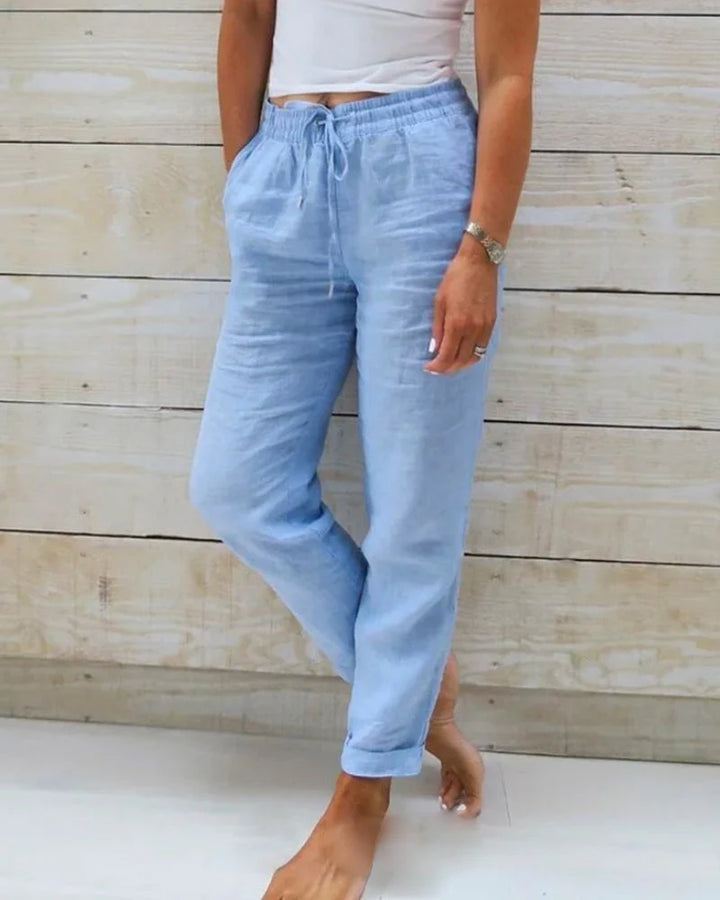 Relaxed Drawstring Trousers – Lightweight Casual Pants for Comfortable Everyday Styling