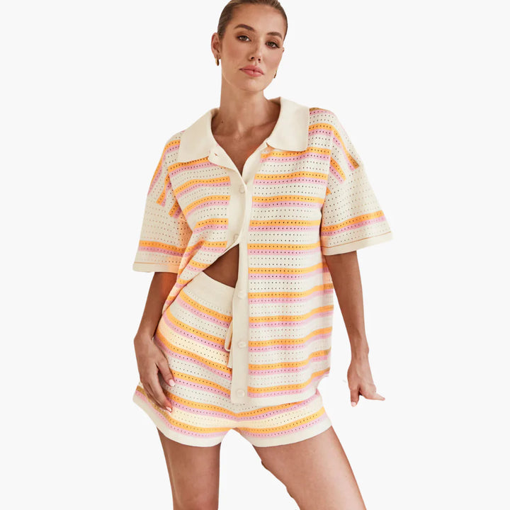 Open Knit Co-Ord Set – Lightweight Two-Piece Outfit for Relaxed Summer Layering