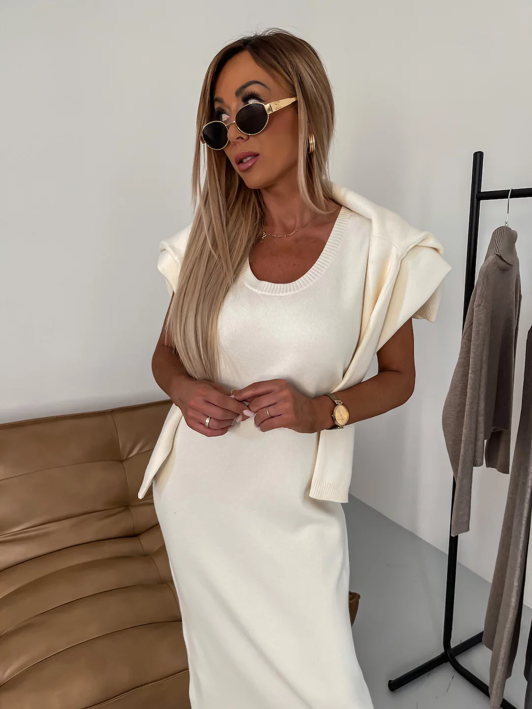 Ensemble élégant Audrey - Pull à col roulé et jupe assortie pour un look chic et sophistiqué