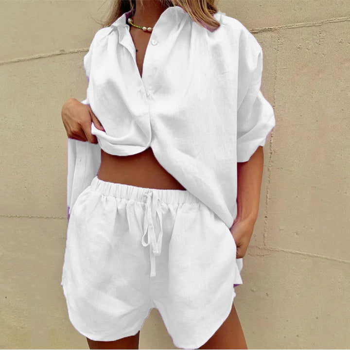 Relaxed Shirt and Shorts Set – Lightweight Matching Two-Piece Outfit for Effortless Summer Styling