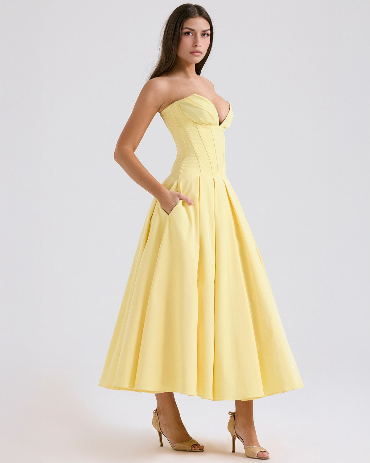 Elegant Amalfi Midi-Kleid für stilvollen Auftritt