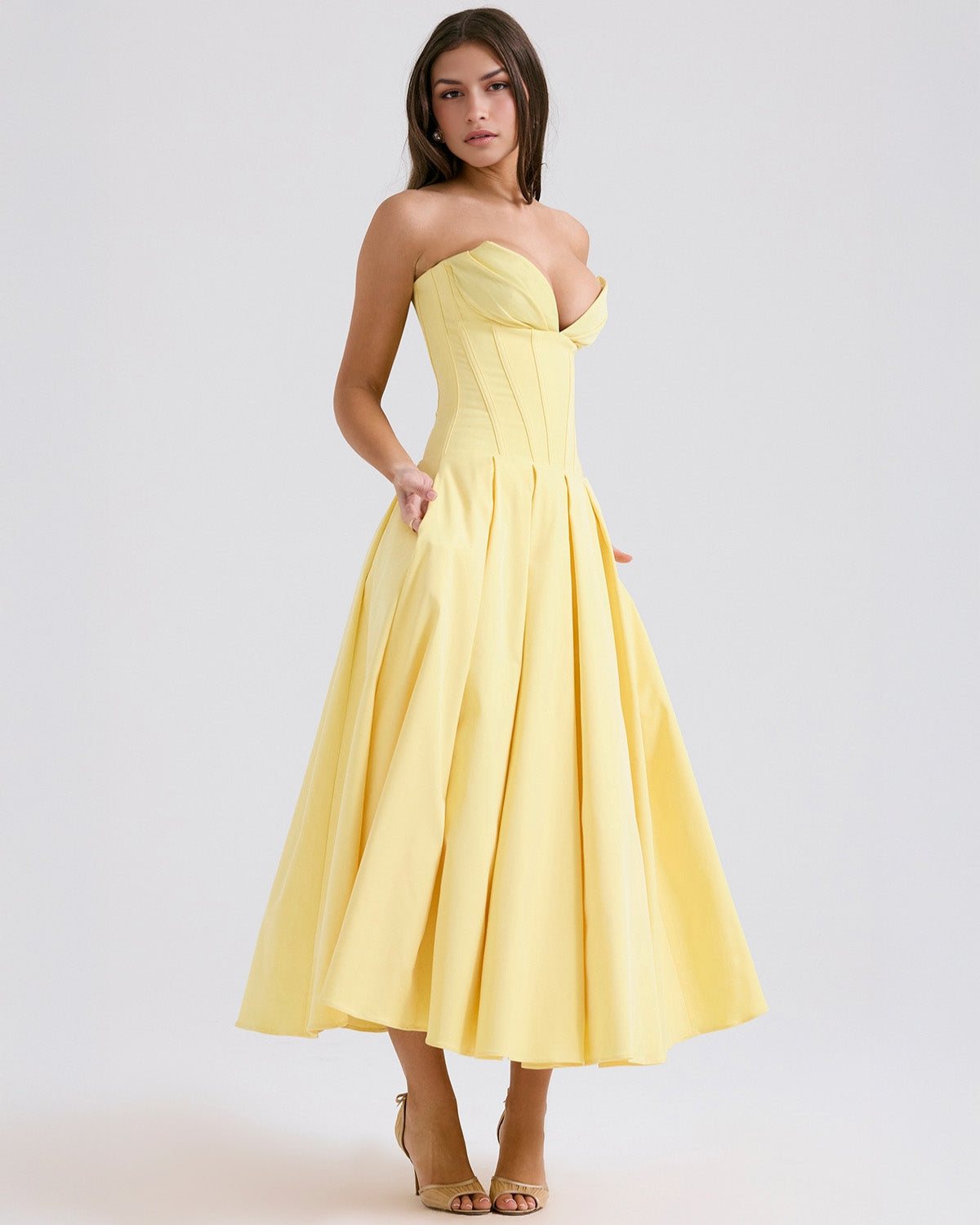Elegant Amalfi Midi-Kleid für stilvollen Auftritt