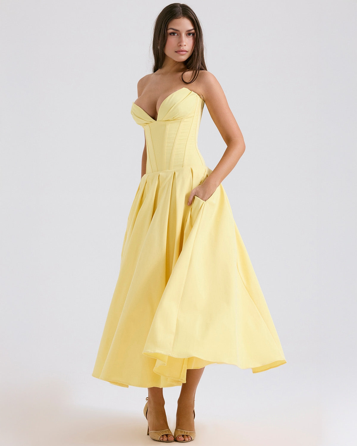 Robe Midi Amalfi élégante pour un style intemporel