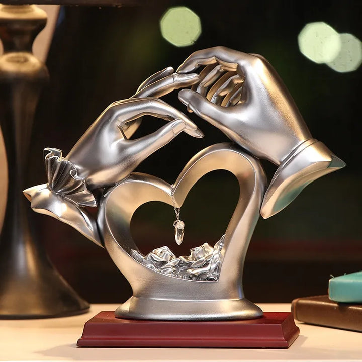Hand Heart-Shaped Crystal Figurine – Decorative Home Accent