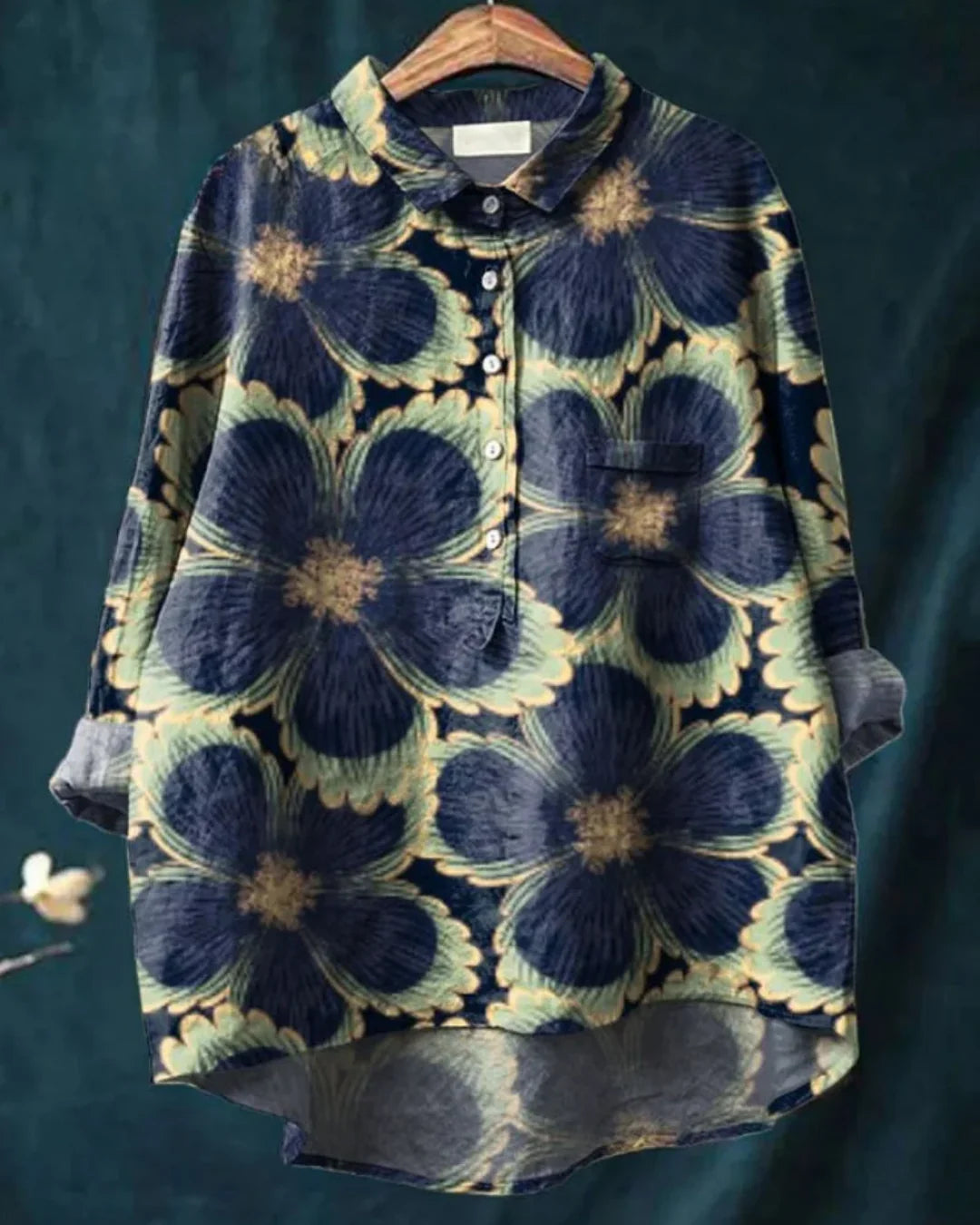 Floral Button-Down Shirt – Lightweight Elegant Top for Casual & Smart Everyday Styling