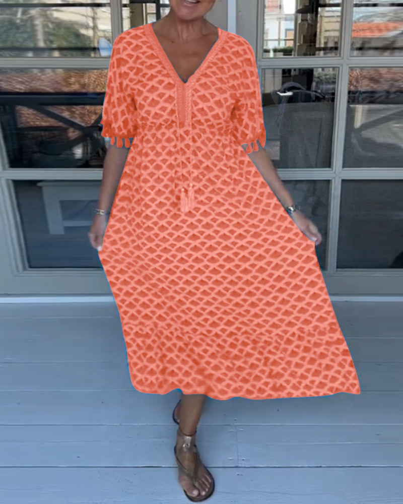 Winona - Summer V-Neck Tassel Dress
