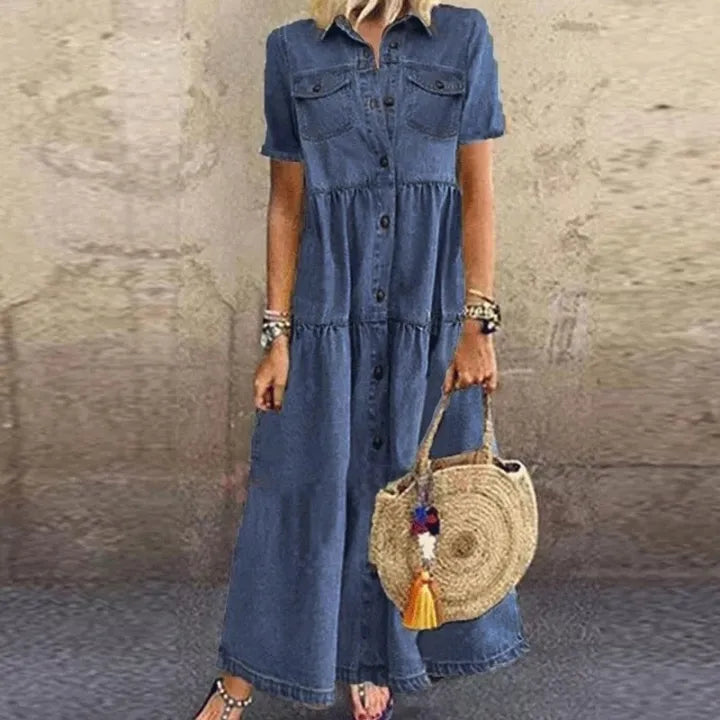 ZEPHYRAEN – RELAXED FIT SHORT SLEEVE DRESS WITH POCKETS