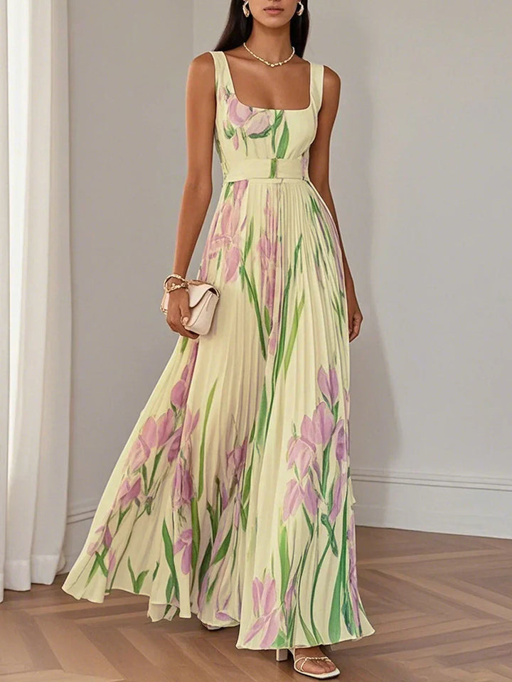 FAERELUNE – ELEGANT PLEATED MAXI DRESS