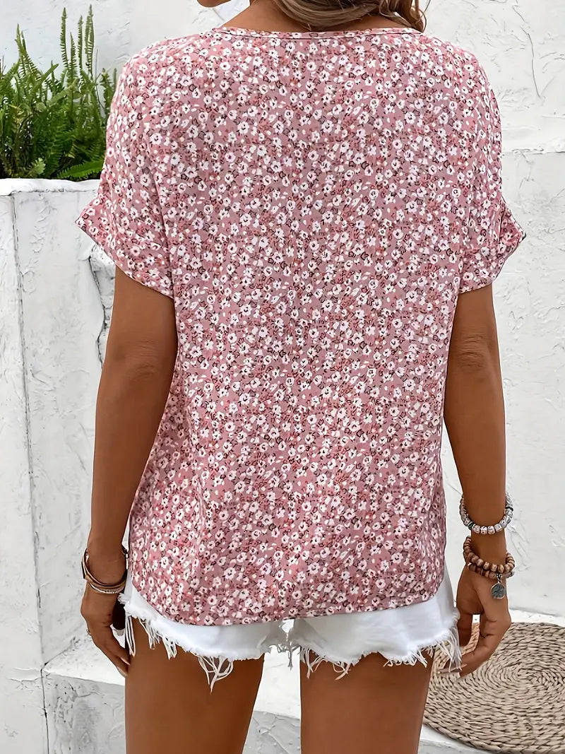 Chic Floral Print Blouse – Lightweight Elegant Top for Everyday & Smart Casual Styling