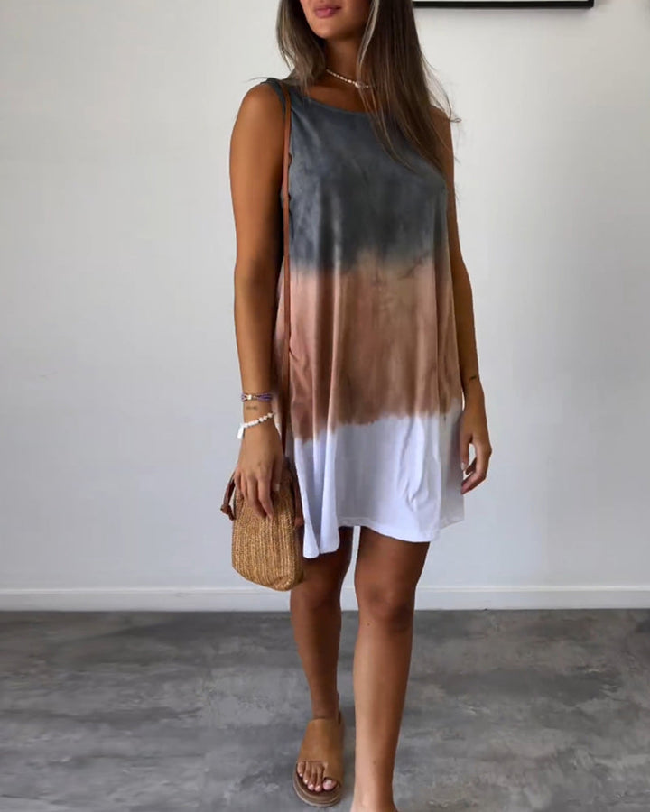 Josie - Gradient Tie Dye Print Mini Dress