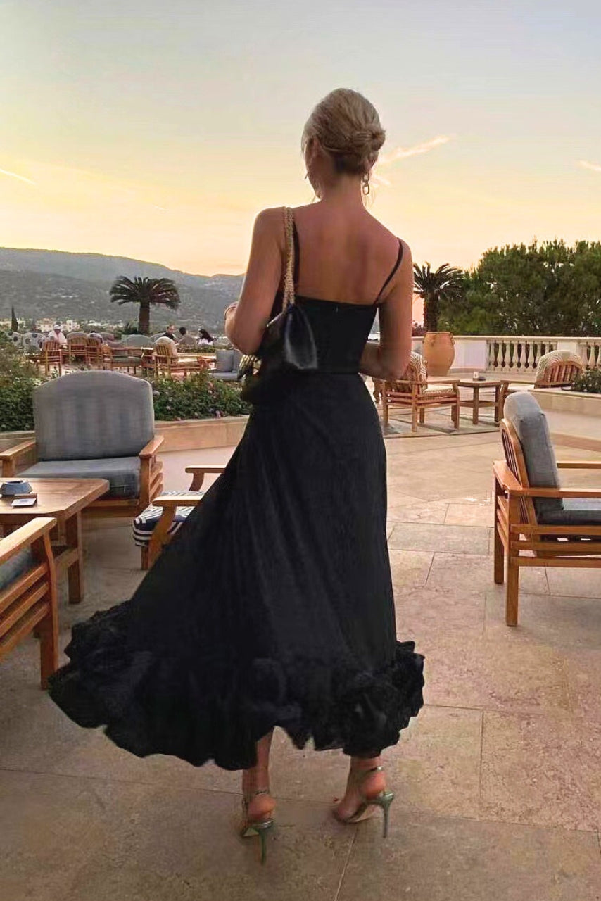 Luna - Women's Pleated Camisole Maxi Dress