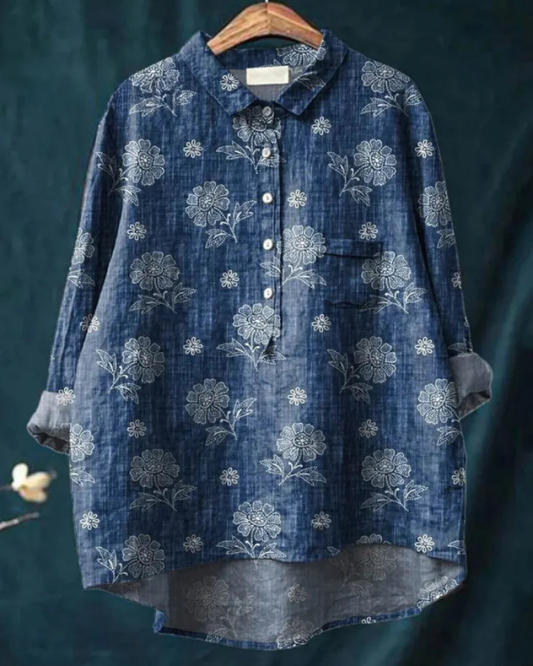 Floral Button-Down Shirt – Lightweight Elegant Top for Casual & Smart Everyday Styling