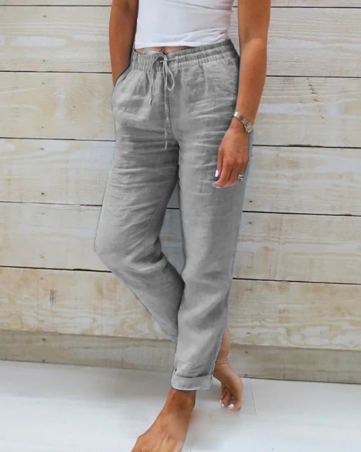Relaxed Drawstring Trousers – Lightweight Casual Pants for Comfortable Everyday Styling