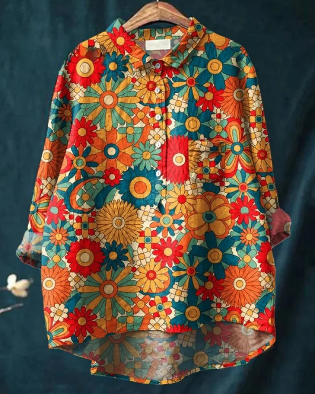 Floral Button-Down Shirt – Lightweight Elegant Top for Casual & Smart Everyday Styling