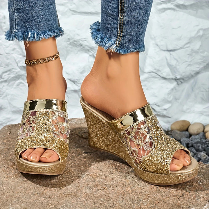 Alexis - Elegant Lace High Heel Sandals