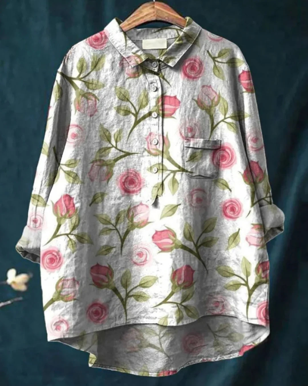 Floral Button-Down Shirt – Lightweight Elegant Top for Casual & Smart Everyday Styling