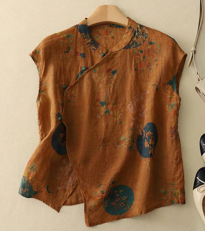 Vintage Embroidered Cotton Shirt – Elegant Relaxed Fit Button-Up with Classic Detailing