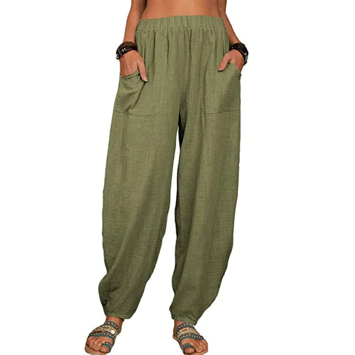 Women’s Casual Harem Pants – Lightweight Summer Fit with Pockets