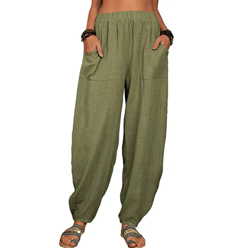 Women’s Casual Harem Pants – Lightweight Summer Fit with Pockets