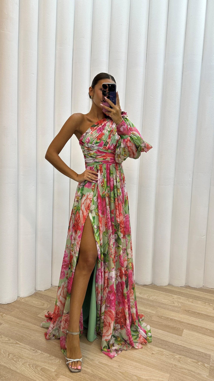 Alice - Flowy High Split Chiffon Maxi Dress