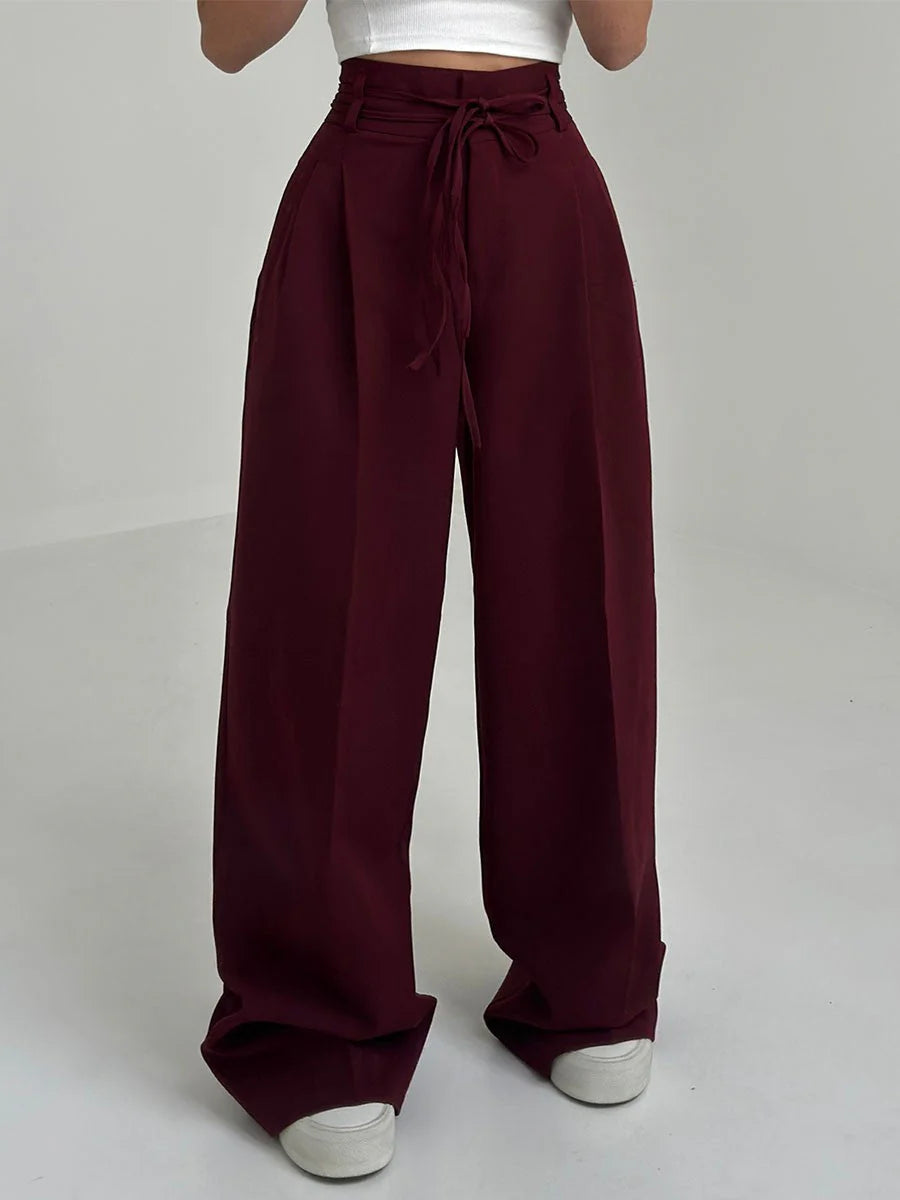 High Waisted Wide Leg Trousers – Elegant Flowing Pants for Work & Modern Everyday Styling