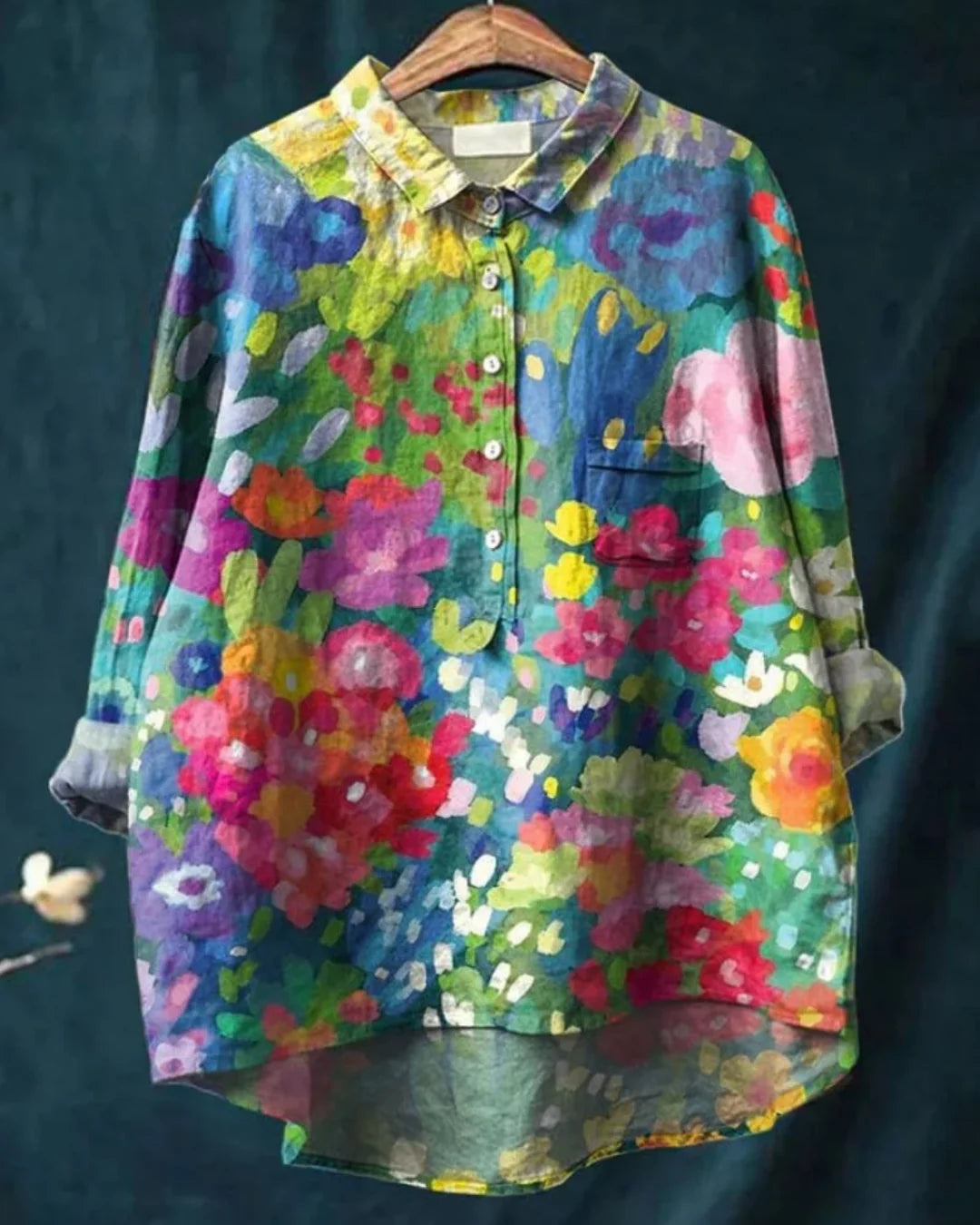 Floral Button-Down Shirt – Lightweight Elegant Top for Casual & Smart Everyday Styling