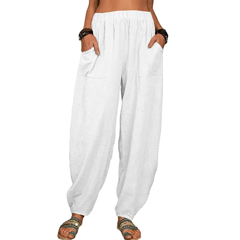 Women’s Casual Harem Pants – Lightweight Summer Fit with Pockets
