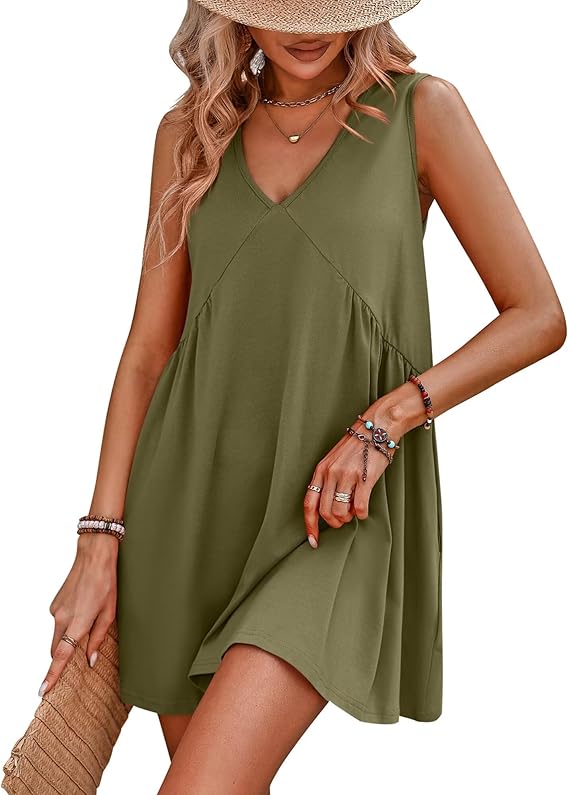 Tanming™ Summer V-Neck Pocket Mini Dress