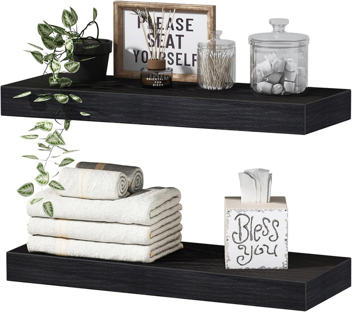 Floating Wall Shelves – Farmhouse Style, Set of 2