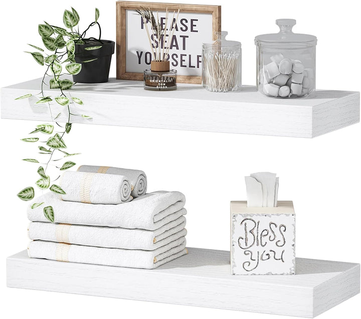 Floating Wall Shelves – Farmhouse Style, Set of 2