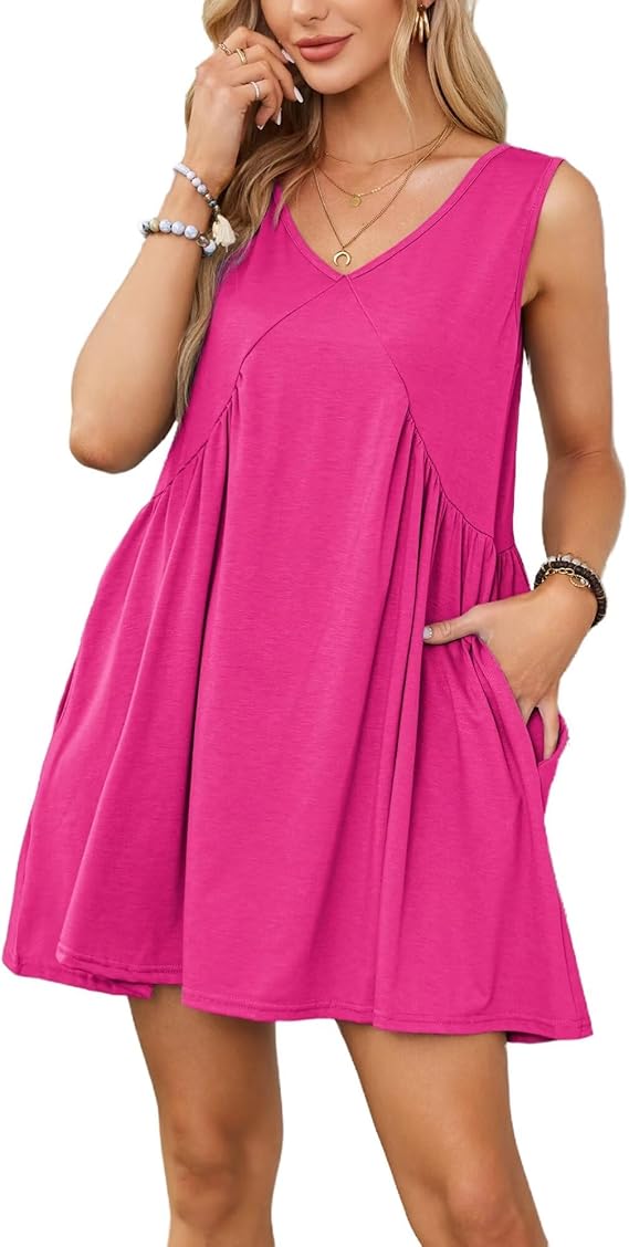 Tanming™ Summer V-Neck Pocket Mini Dress