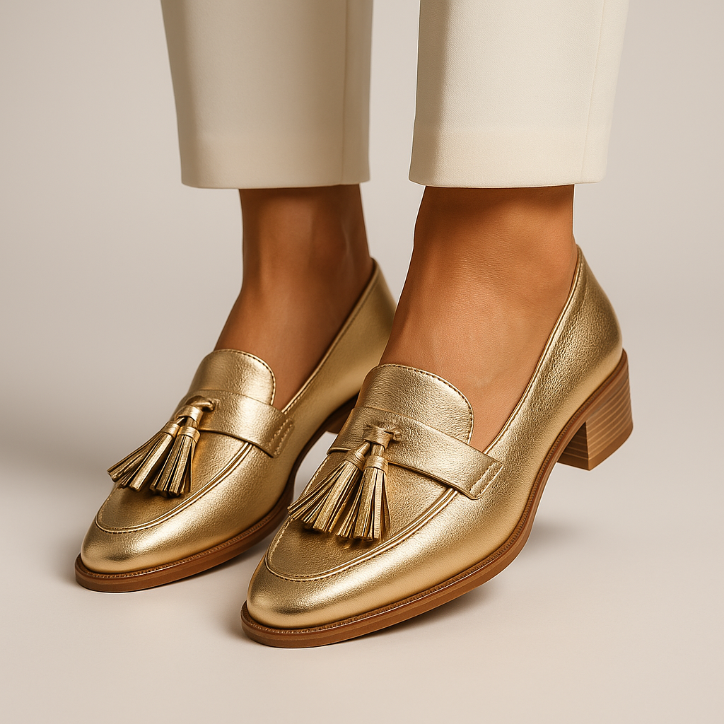 Celeste Luxueuse Mocassins en Or