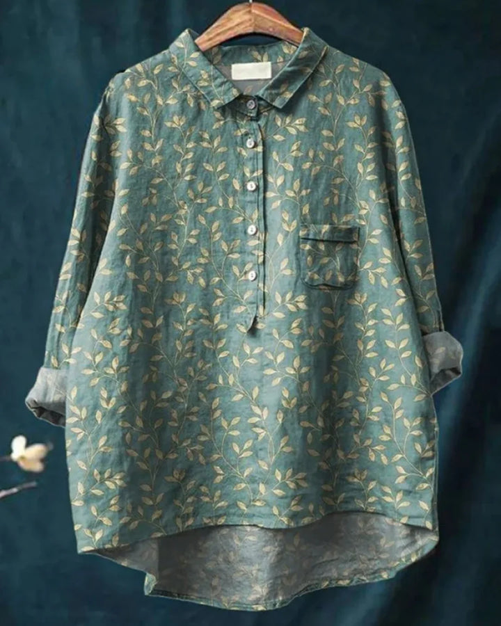 Floral Button-Down Shirt – Lightweight Elegant Top for Casual & Smart Everyday Styling