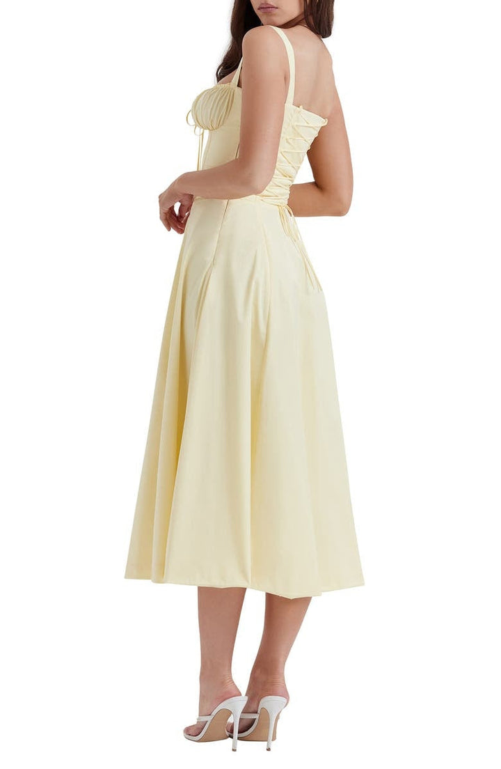Oakley - Elegant French Style Belted Strap Dress