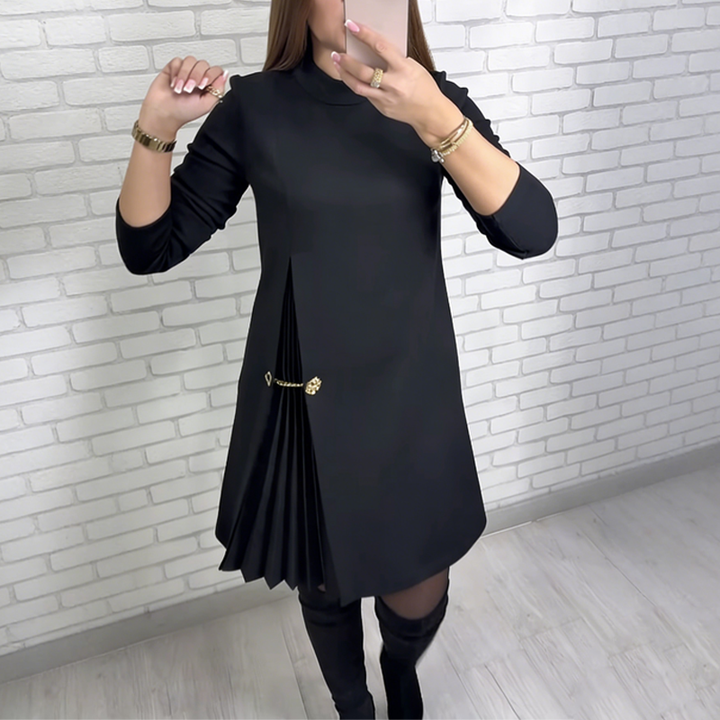 NICOLE – ELEGANT PLEAT DETAIL MINI DRESS