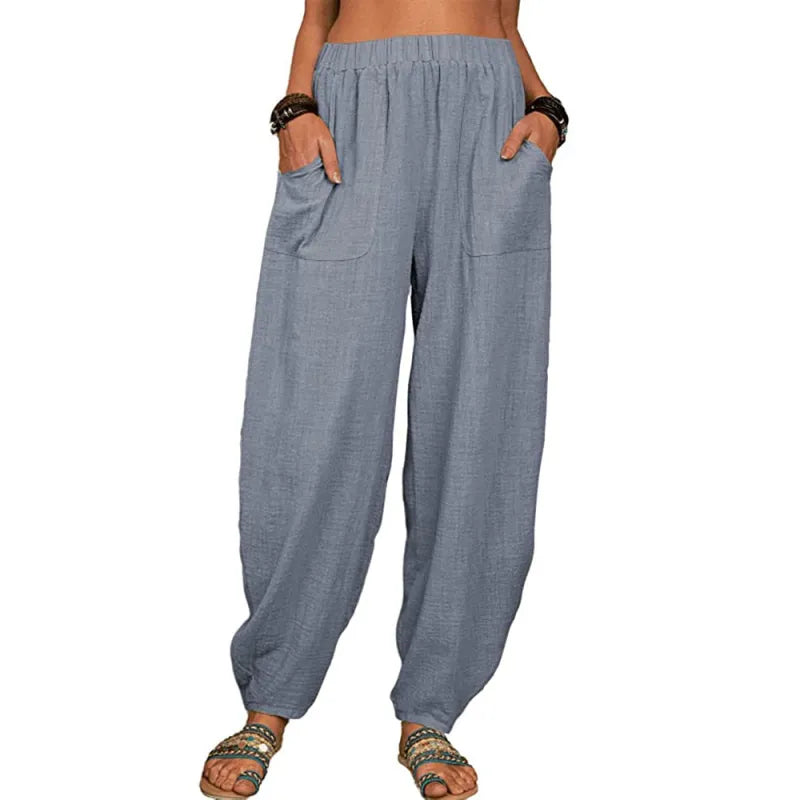 Women’s Casual Harem Pants – Lightweight Summer Fit with Pockets